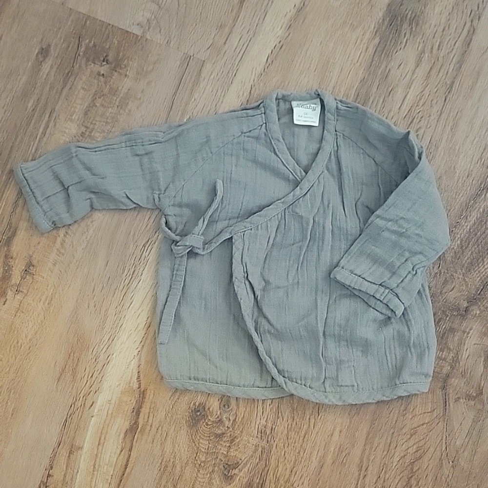 Nature Baby kimono top green  3-6m